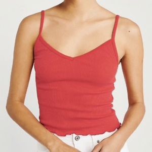 Abercrombie & Fitch Red Lettuce Trim Tank